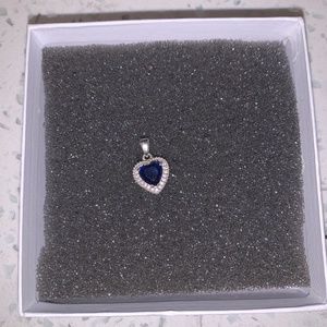 Titanic Heart Of The Ocean-inspired Simulated Blue Sapphire & White CZ Pendant